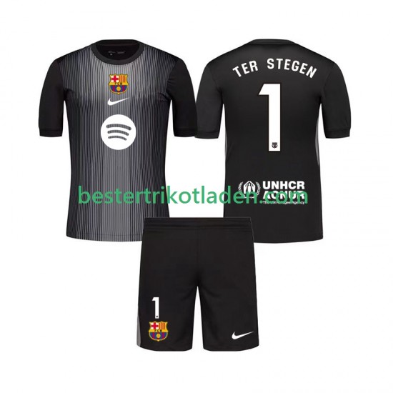 Fußballtrikot FC Barcelona Ter Stegen 1 Torwart Ausweich Trikot 3rd 2025-2026 Kurzarm für Kinder