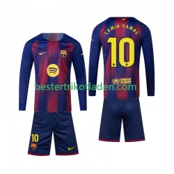 Fußballtrikot FC Barcelona Lamine Yamal 10 Heim Trikot Home 2025-2026 Langarm für Kinder