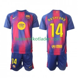 Fußballtrikot FC Barcelona Marcus Rashford 14 Heim Trikot Home 2025-2026 Kurzarm für Kinder