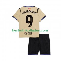 Fußballtrikot FC Barcelona Robert Lewandowski 9 UCL Auswärts Trikot Away 2025-2026 Kurzarm für Kinder