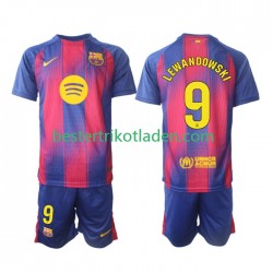 Fußballtrikot FC Barcelona Robert Lewandowski 9 Heim Trikot Home 2025-2026 Kurzarm für Kinder