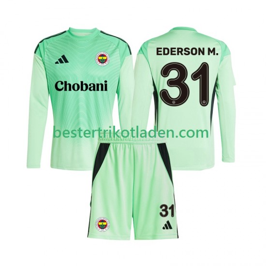 Fußballtrikot Fenerbahce Ederson Moraes 31 Torwart Auswärts Trikot Away 2025-2026 Langarm für Kinder