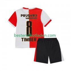 Fußballtrikot Feyenoord Rotterdam Quinten Timber 8 Heim Trikot Home 2025-2026 Kurzarm für Kinder