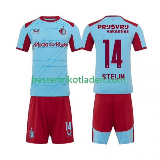 Fußballtrikot Feyenoord Rotterdam Sem Steijn 14 Ausweich Trikot 3rd 2025-2026 Kurzarm für Kinder