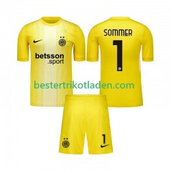 Fußballtrikot Inter Mailand Yann Sommer 1 Torwart Auswärts Trikot Away 2025-2026 Kurzarm für Kinder