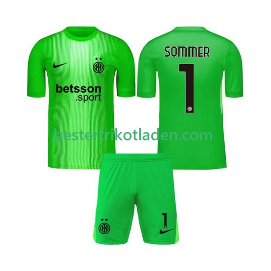 Fußballtrikot Inter Mailand Yann Sommer 1 Torwart Ausweich Trikot 3rd 2025-2026 Kurzarm für Kinder
