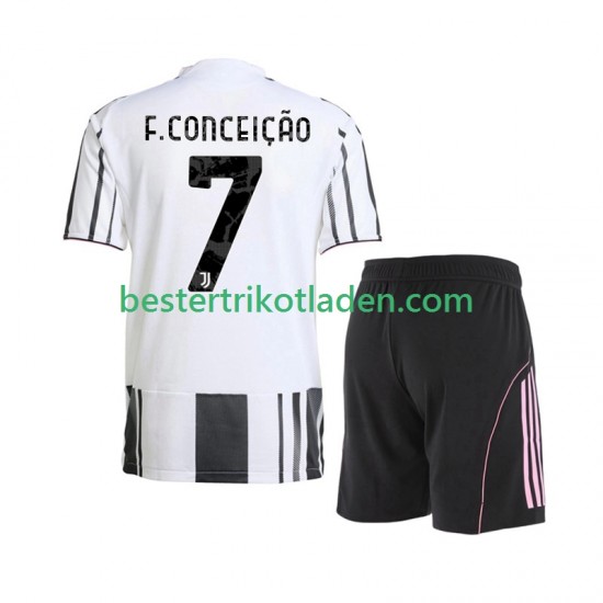 Fußballtrikot Juventus Turin Francisco Conceicao 7 Heim Trikot Home 2025-2026 Kurzarm für Kinder