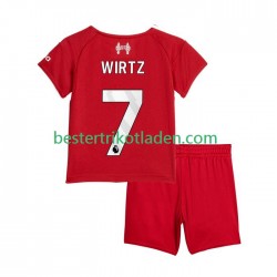 Fußballtrikot Liverpool Florian Wirtz 7 Heim Trikot Home 2025-2026 Kurzarm für Kinder