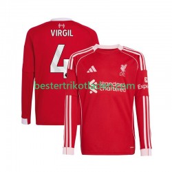 Fußballtrikot Liverpool Virgil van Dijk 4 Heim Trikot Home 2025-2026 Langarm für Herren