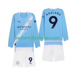 Fußballtrikot Manchester City Erling Haaland 9 Heim Trikot Home 2025-2026 Langarm für Kinder