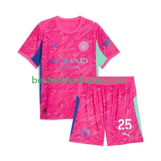 Fußballtrikot Manchester City Gianluigi Donnarumma 25 Torwart Auswärts Trikot Away 2025-2026 Kurzarm für Kinder