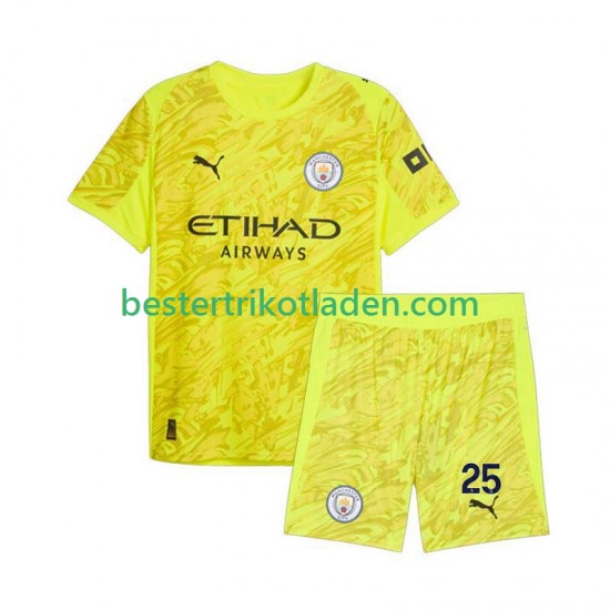 Fußballtrikot Manchester City Gianluigi Donnarumma 25 Torwart Ausweich Trikot 3rd 2025-2026 Kurzarm für Kinder