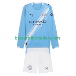 Fußballtrikot Manchester City Heim Trikot Home 2025-2026 Langarm für Kinder