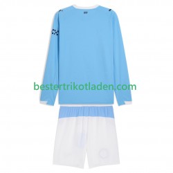 Fußballtrikot Manchester City Heim Trikot Home 2025-2026 Langarm für Kinder