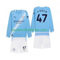 Fußballtrikot Manchester City Phil Foden 47 Heim Trikot Home 2025-2026 Langarm für Kinder