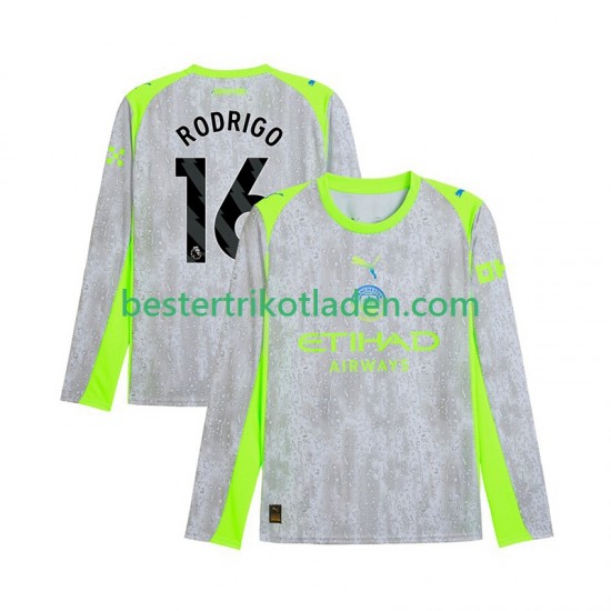 Fußballtrikot Manchester City Rodrigo Hernandez 16 Ausweich Trikot 3rd 2025-2026 Langarm für Herren