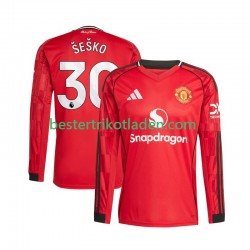 Fußballtrikot Manchester United Benjamin Sesko 30 Heim Trikot Home 2025-2026 Langarm für Herren