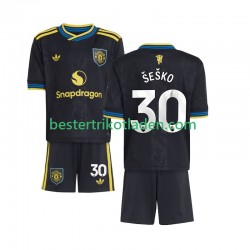 Fußballtrikot Manchester United Benjamin Sesko 30 Ausweich Trikot 3rd 2025-2026 Kurzarm für Kinder