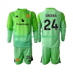 Fußballtrikot Manchester United Andre Onana 24 Torwart Viertes trikot 2025-2026 Langarm für Kinder