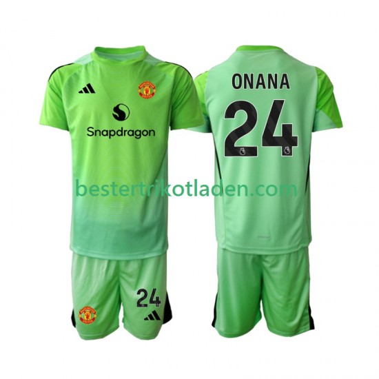 Fußballtrikot Manchester United Andre Onana 24 Torwart Viertes trikot 2025-2026 Kurzarm für Kinder
