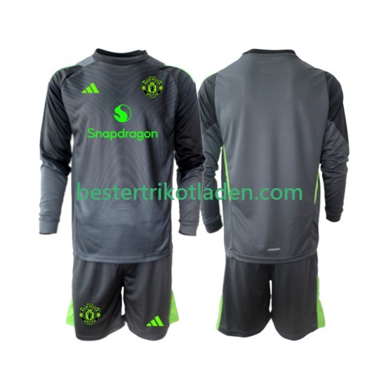 Fußballtrikot Manchester United Torwart Auswärts Trikot Away 2025-2026 Langarm für Kinder