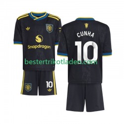 Fußballtrikot Manchester United Matheus Cunha 10 Ausweich Trikot 3rd 2025-2026 Kurzarm für Kinder
