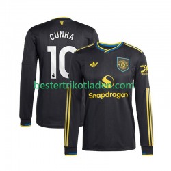 Fußballtrikot Manchester United Matheus Cunha 10 Ausweich Trikot 3rd 2025-2026 Langarm für Herren