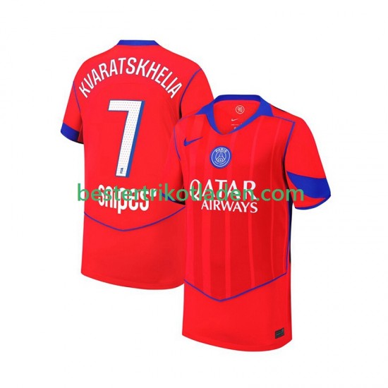 Fußballtrikot Paris Saint-Germain Khvicha Kvaratskhelia 7 Ausweich Trikot 3rd 2025-2026 Kurzarm für Herren