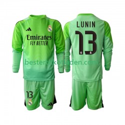 Fußballtrikot Real Madrid Andriy Lunin 13 Torwart Auswärts Trikot Away 2025-2026 Langarm für Kinder