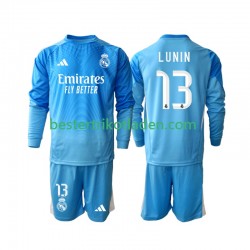 Fußballtrikot Real Madrid Andriy Lunin 13 Torwart Heim Trikot Home 2025-2026 Langarm für Kinder