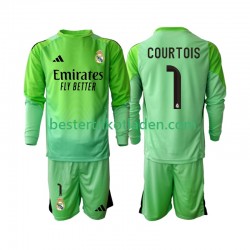 Fußballtrikot Real Madrid Thibaut Courtois 1 Auswärts Trikot Away 2025-2026 Langarm für Kinder