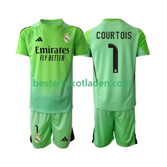 Fußballtrikot Real Madrid Thibaut Courtois 1 Auswärts Trikot Away 2025-2026 Kurzarm für Kinder