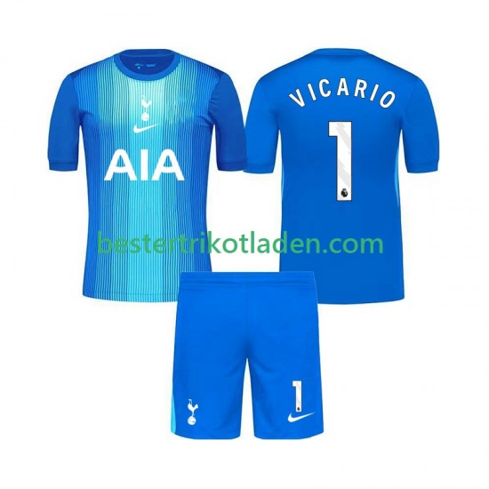 Fußballtrikot Tottenham Hotspur Guglielmo Vicario 1 Torwart Auswärts Trikot Away 2025-2026 Kurzarm für Kinder