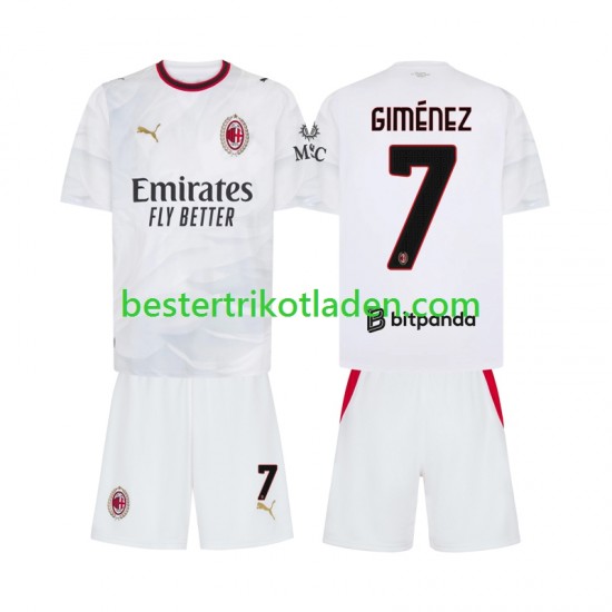 Fußballtrikot AC Mailand Gimenez 7 Auswärts Trikot Away 2026-2027 Kurzarm für Kinder