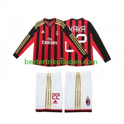 Fußballtrikot AC Mailand Kaka 22 2013 2014 Retro Heim Trikot Home Langarm für Kinder