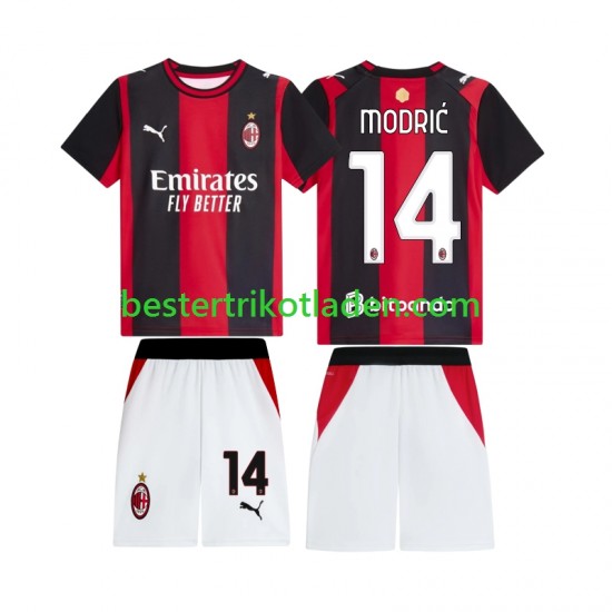 Fußballtrikot AC Mailand Modrić Luka 14 Heim Trikot Home 2026-2027 Kurzarm für Kinder