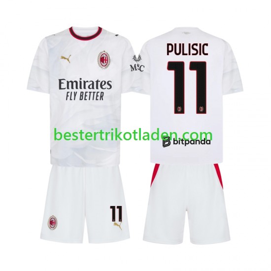 Fußballtrikot AC Mailand Pulisic 11 Auswärts Trikot Away 2026-2027 Kurzarm für Kinder