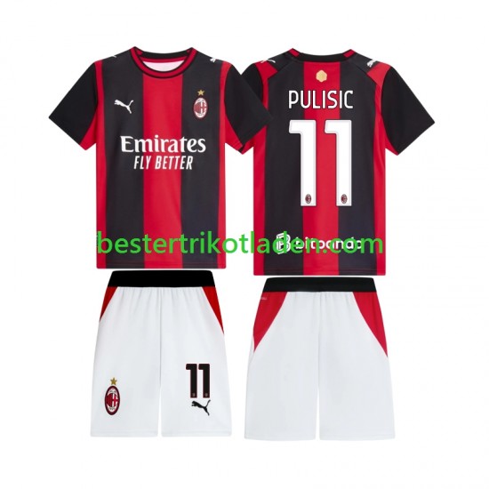 Fußballtrikot AC Mailand Pulisic 11 Heim Trikot Home 2026-2027 Kurzarm für Kinder