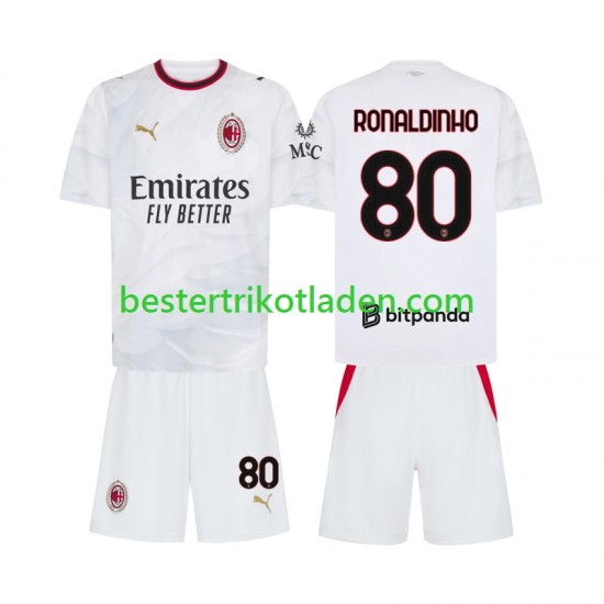 Fußballtrikot AC Mailand Ronaldinho 80 Auswärts Trikot Away 2026-2027 Kurzarm für Kinder