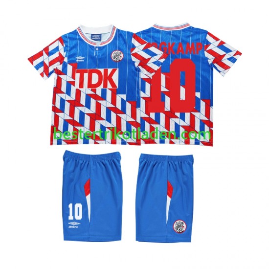 Fußballtrikot Ajax Amsterdam BERGKAMP 10 1989 1990 Retro Auswärts Trikot Away Langarm für Kinder