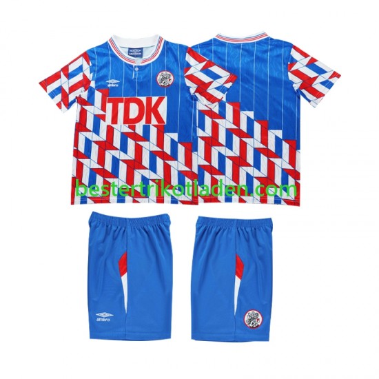Fußballtrikot Ajax Amsterdam 1989 1990 Retro Auswärts Trikot Away Langarm für Kinder