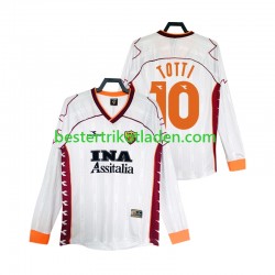 Fußballtrikot AS Rom Totti 10 2000 Retro Auswärts Trikot Away 1999 Langarm für Herren