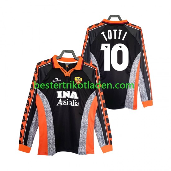 Fußballtrikot AS Rom Totti 10 1998 Retro Ausweich Trikot 3rd 1999 Langarm für Herren