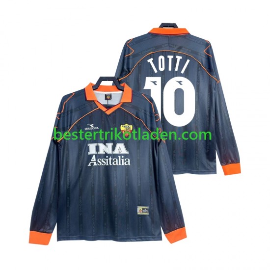 Fußballtrikot AS Rom Totti 10 2000 Retro Ausweich Trikot 3rd 1999 Langarm für Herren