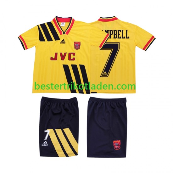 Fußballtrikot Arsenal CAMPBELL 7 1993 Retro Auswärts Trikot Away 1994 Kurzarm für Kinder