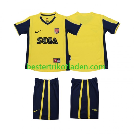 Fußballtrikot Arsenal 2000 2001 Retro Auswärts Trikot Away Kurzarm für Kinder