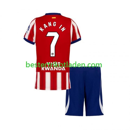 Fußballtrikot Atlético Madrid Lee Kang-in 7 Heim Trikot Home 2026-2027 Kurzarm für Kinder