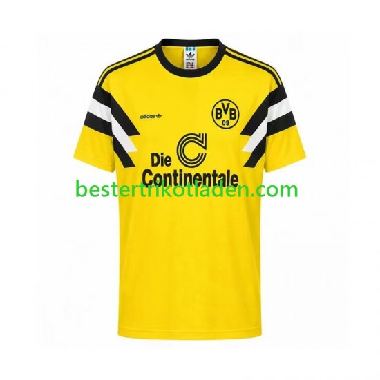 Fußballtrikot Borussia Dortmund 1989 Retro Heim Trikot Home Kurzarm für Herren