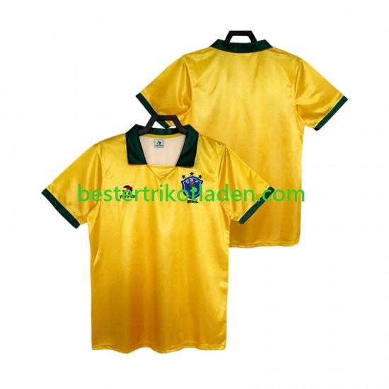 Fußballtrikot Brasilien 1988 Retro Heim Trikot Home Kurzarm für Herren
