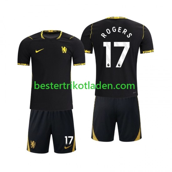 Fußballtrikot Chlesea Morgan Rogers 17 Auswärts Trikot Away 2026-2027 Kurzarm für Kinder